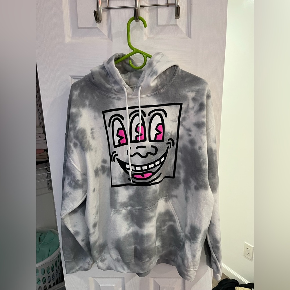 NWT KEITH HARRING HOODIE SIZE MEDIUM MENS HOODIE TIE DYE